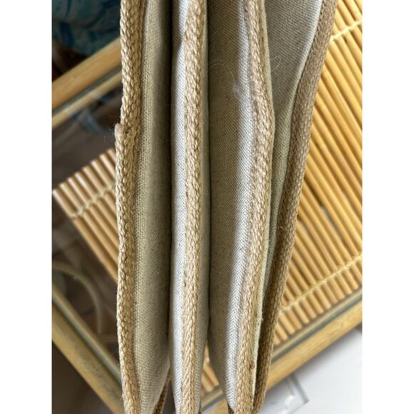 Clutch/Summer Handbag-Bamboo Handle Lgt.Tan/Navy B. - Picture 9 of 10